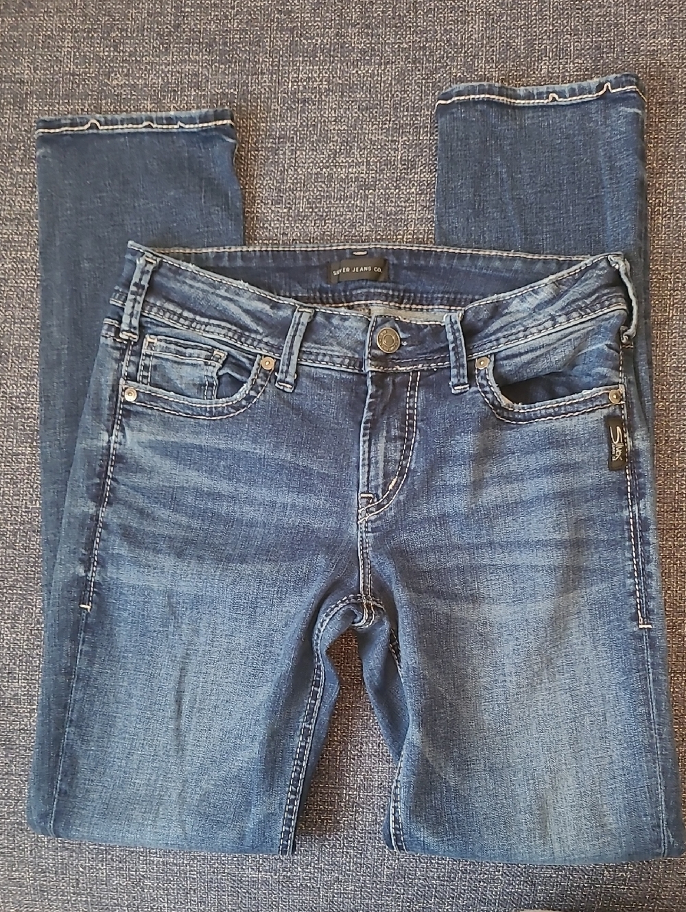 Silver Jeans Elyse Straight in Dark Blue Wash 28